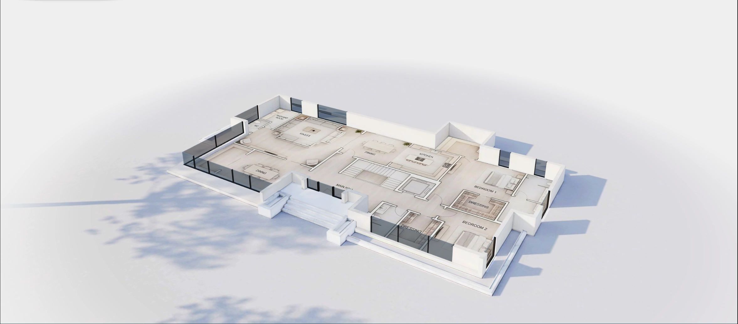 Architectural cut mode floor plan view