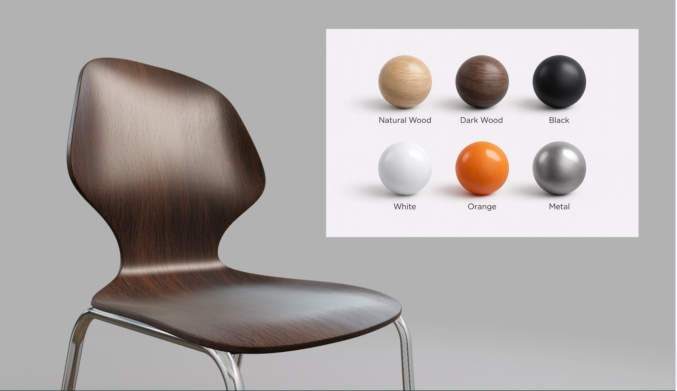 Interactive material configurator for product finishes